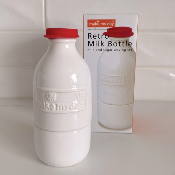 Make My Day Retro Milk Bottle & Sugar Set - Picture 1 of 6